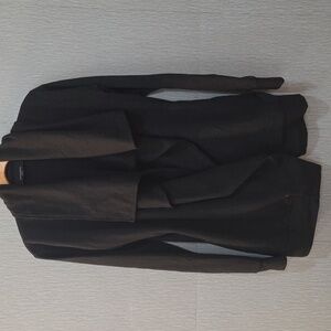 All Saints Delia Shawl Collar Drapey Black Open Front Cardigan